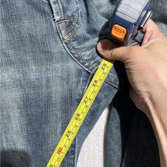 7 For All Mankind Jeans Button Fly Mens 34x 28 Straight Relaxed Loose Dark Wash - Picture 11 of 11